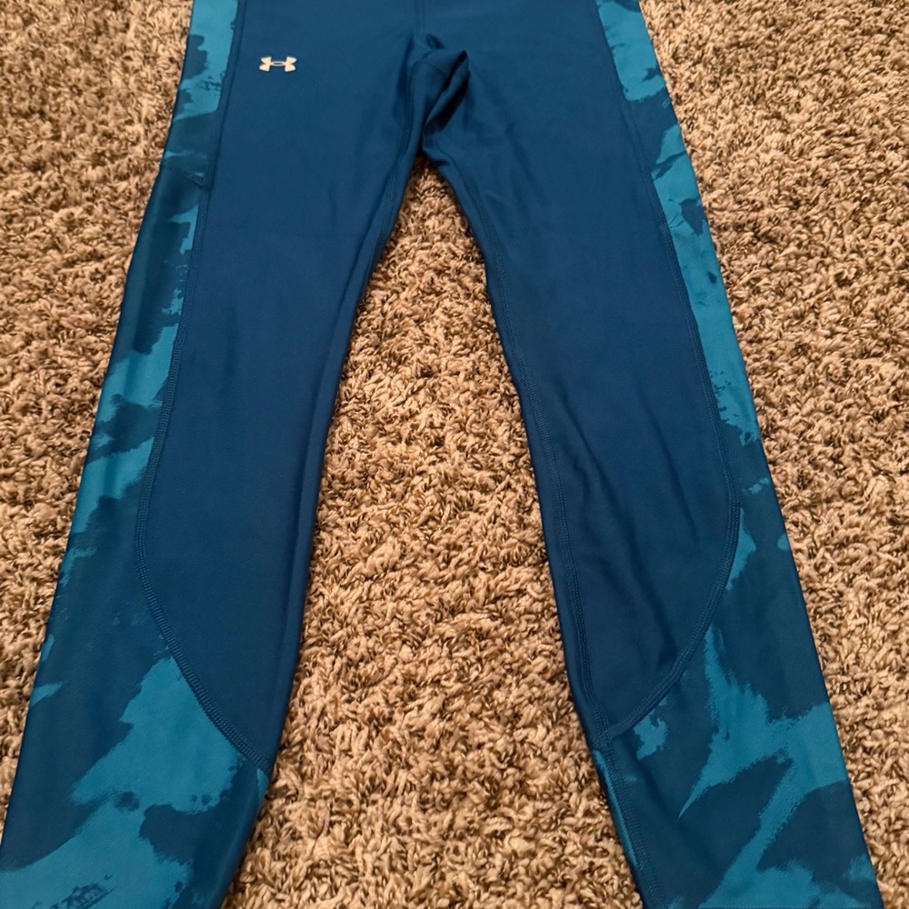 Under Armour Teal Blue Girls' Athletic Leggings - Picture 3 of 3